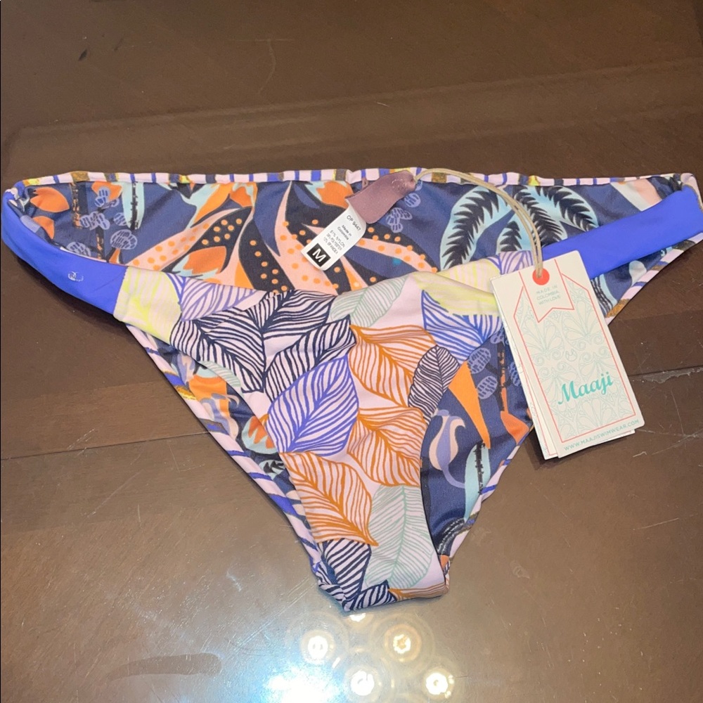 Maaji Vibrant Leaf Print Bikini Bottom